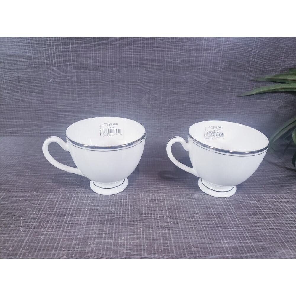 Set Of 2 Waterford China Kilbarry Platinum Tea Cup 3” NWT